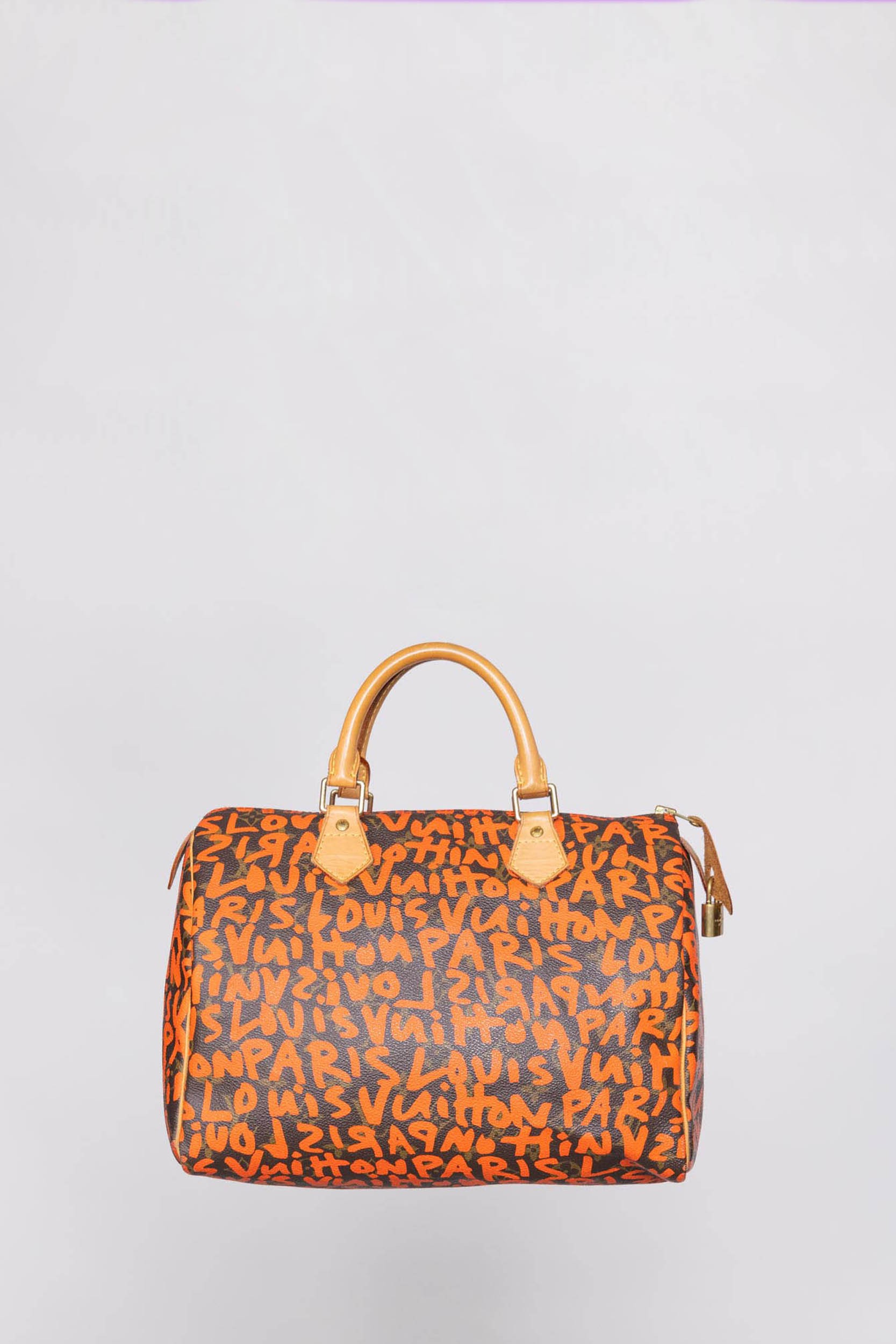 Louis Vuitton Brown and Orange Monogram Graffiti Speedy 30 - Yah-bu