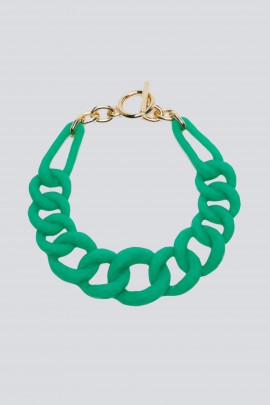 Collier ras de cou en maillon effet gomme