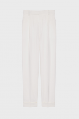 Pantalon à plis grain de poudre