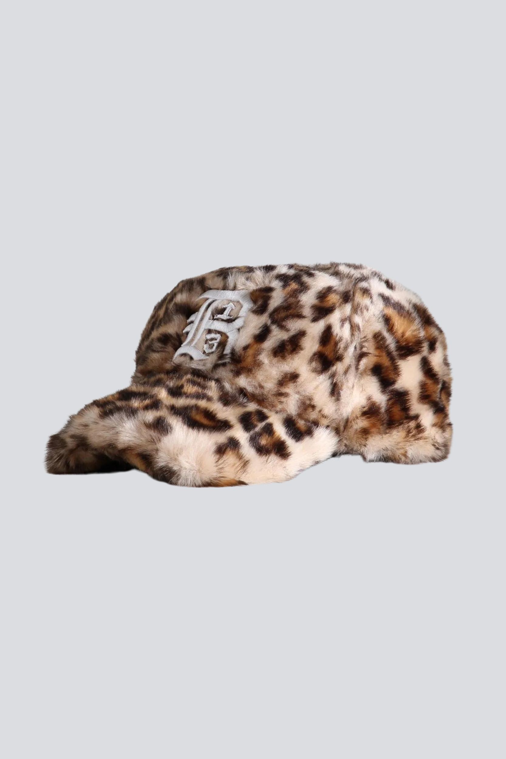 Faux leopard fur cap