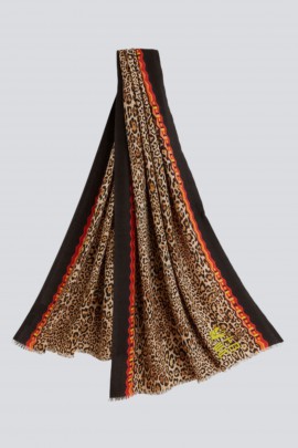 Etole en soie & cachemire léopard