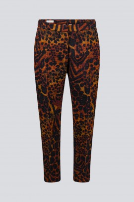 Pantalon Poumas en viscose satiné marron