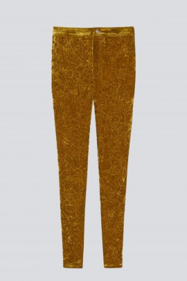 Leggings in yellow velvet