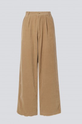 Pantalon en velours côtelé camel Blair