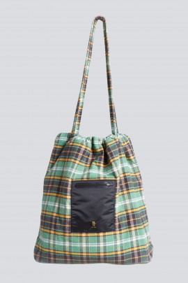 Sac Tote imprimé tartan vert