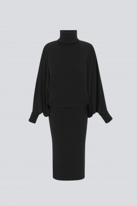 Robe longue over en jersey de laine