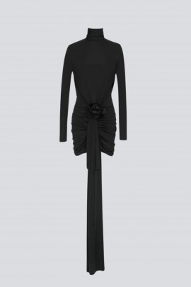 Robe drapée en jersey brillant