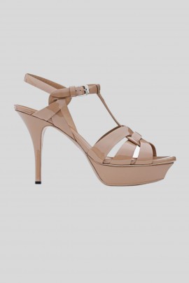 Sandales Tribute à plateforme en cuir verni rose nude