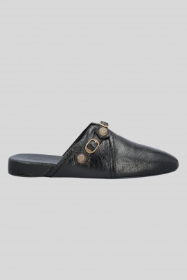 Mules Cagole en cuir Arena noir
