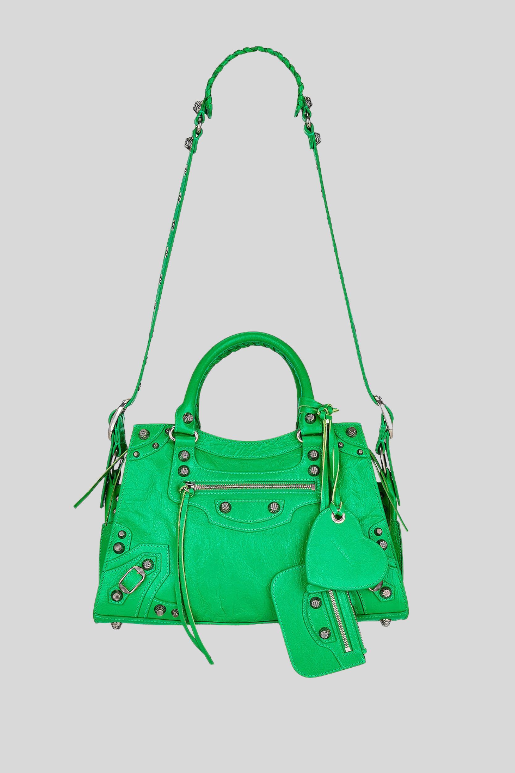 Neo Cagole City Small bag in Vivid Green leather