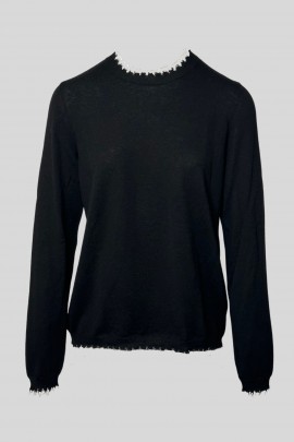 Destroyed cashmere and wool pullover