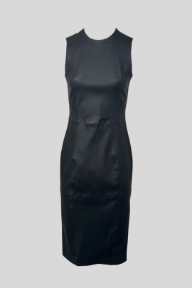 Robe Andrea en cuir stretch noir
