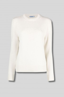 Ecru Tonal Logo Knit Jumper