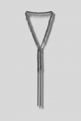 Sautoir à franges ruthénium