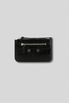 Card holder ''Le Cagole'' in black crocodile print