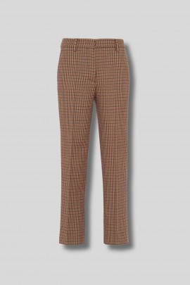 Camel houndstooth print trousers