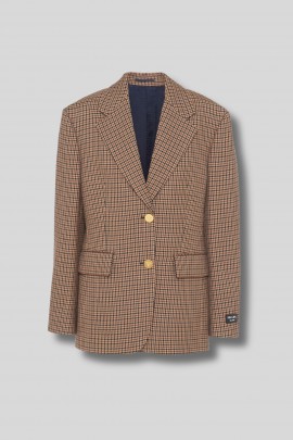 Camel houndstooth blazer