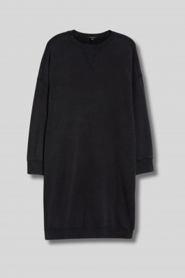 Grunge cotton sweatshirt dress Acid black