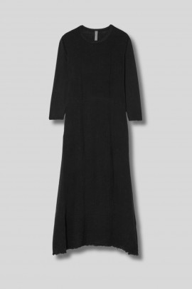 Black Cotton Drama Maxi Dress