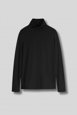 Pull fin col montant en mohair et en coton