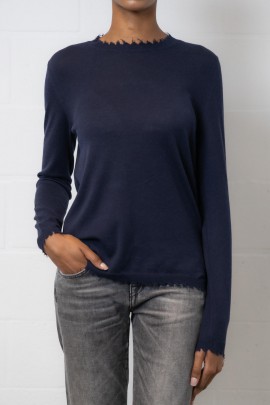Blue wool & cashmere sweater