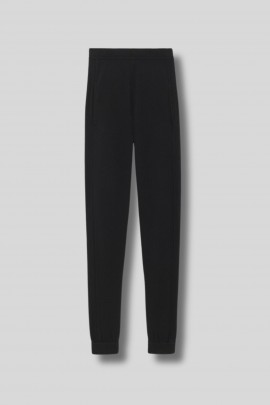 High-waisted black cashmere leggings