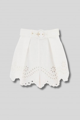 Short Junie en lin brodé