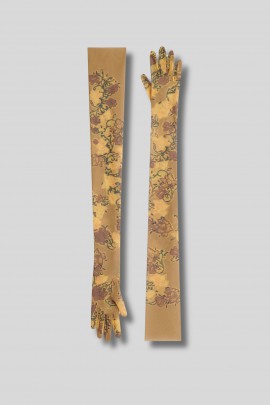 Flower print gloves