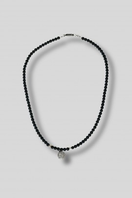 Midnight pearl and diamond necklace