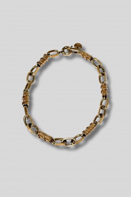Chaine à maillons cylindres dorée
