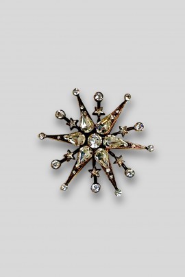 Snowflake brooch in gold-plated brass
