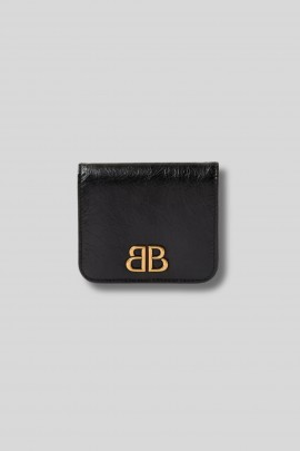 Petit portefeuille Monaco en cuir Arena noir