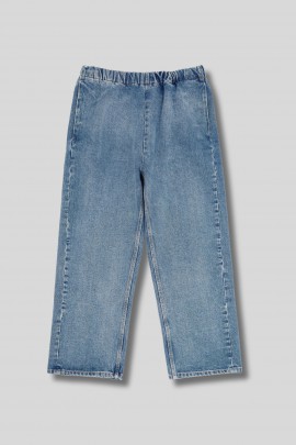 Jeans à taille élastique bleu indigo