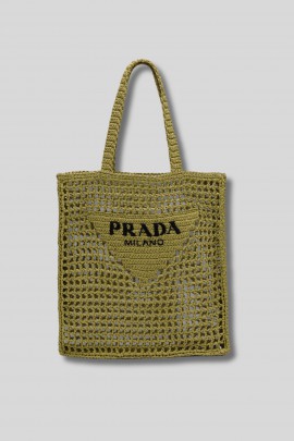 Sac tote en crochet olive