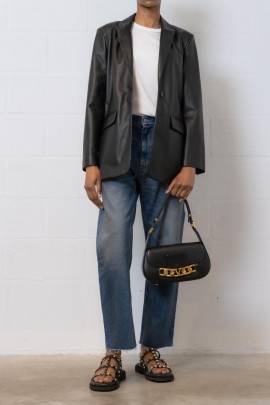 Veste Vera en cuir noir