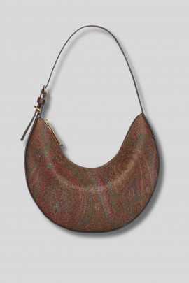 Sac Hobo moyen en tissu Paisley jacquard