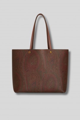 Large tote bag with Paisley print pocket