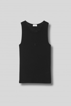 Black ribbed tank top
