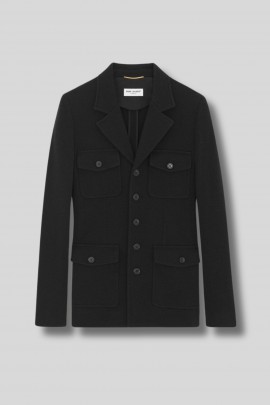 Saharan jacket in black wool jersey