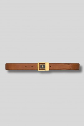 Camel leather belt with female buckle