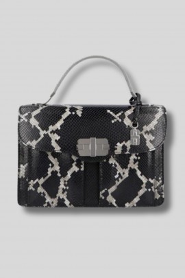 Grey-black python-print Le Capot bag