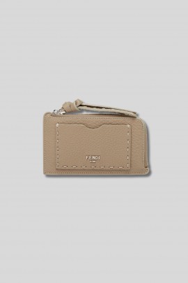 FF Peekaboo cardholder in Selleria taupe leather