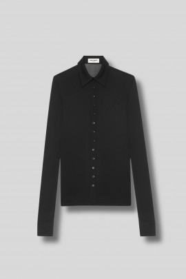 Chemise en jersey crêpe noir