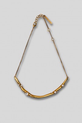 Collier en laiton or antique