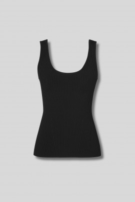 Débardeur côtelé noir