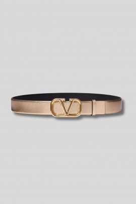 Gold reversible VLogo Belt