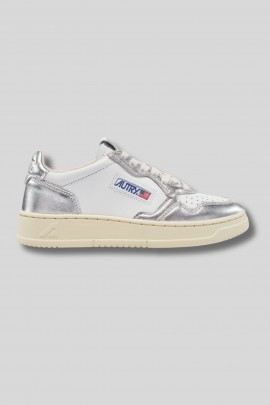 Two-tone silver and white Medalist sneakers