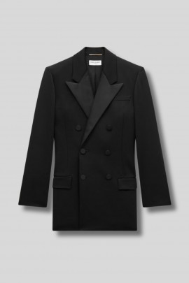 Blazer en grain de poudre de laine 