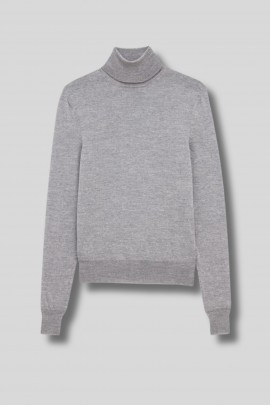 Pull col roulé gris
