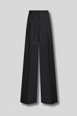 Pantalon à pinces en jacquard noir